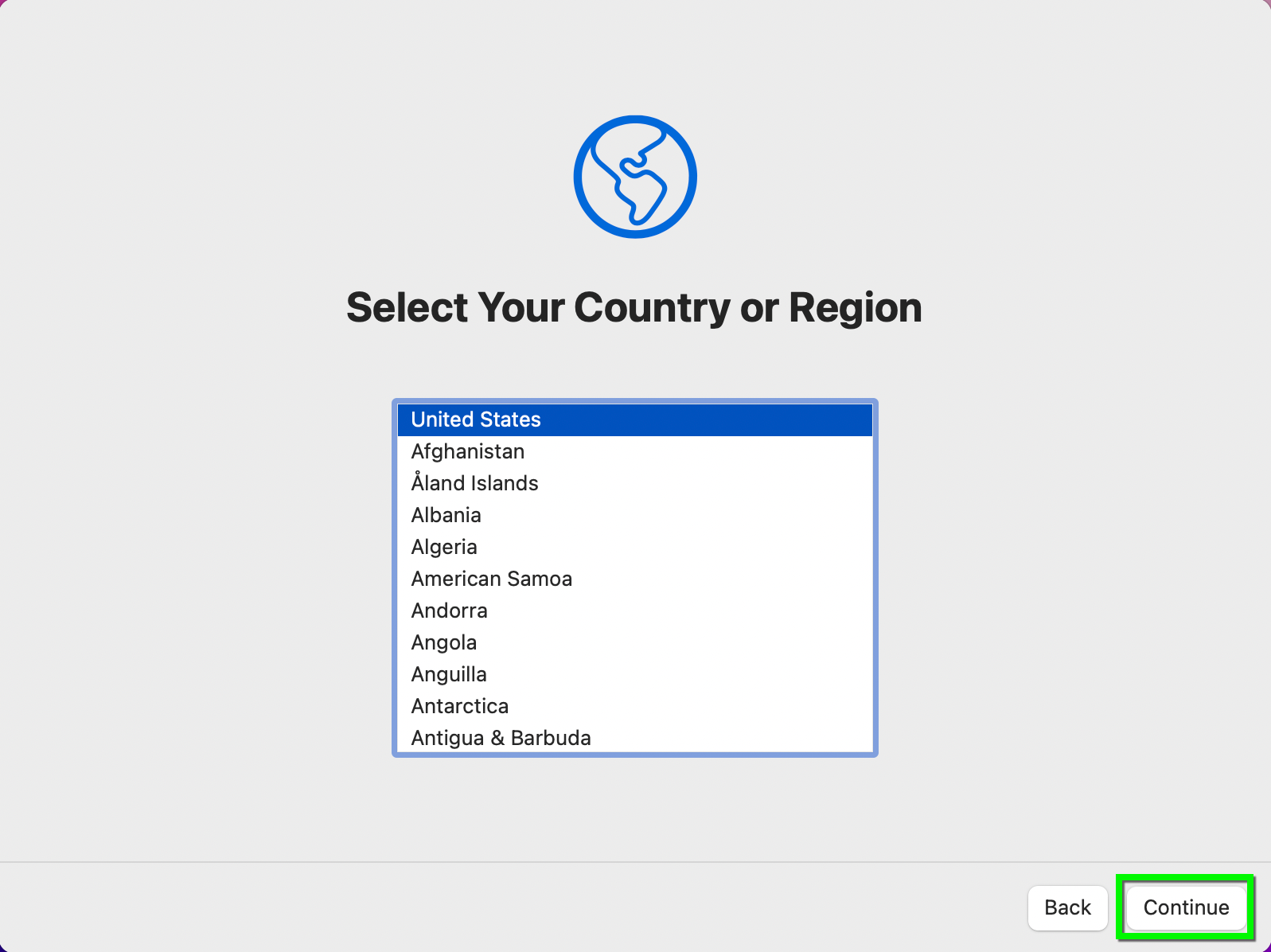 Select Your Country/Region