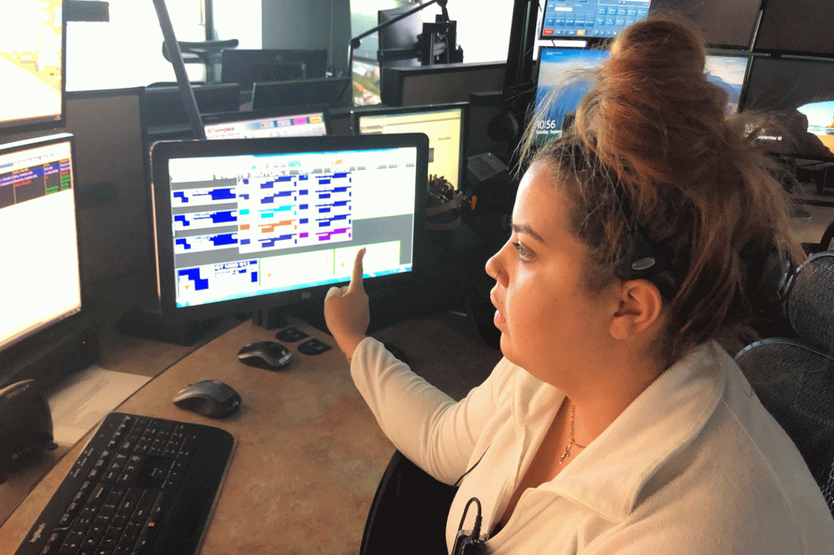 A CUPD dispatcher uses the new safety communication system.