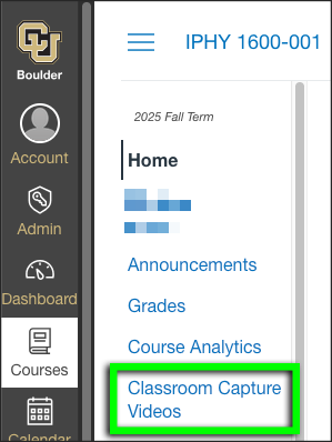 In Canvas, the IPHY 1600-001 course is open and its 