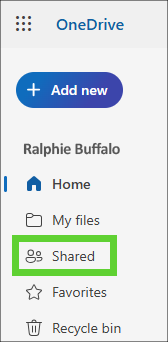 In OneDrive, click on 