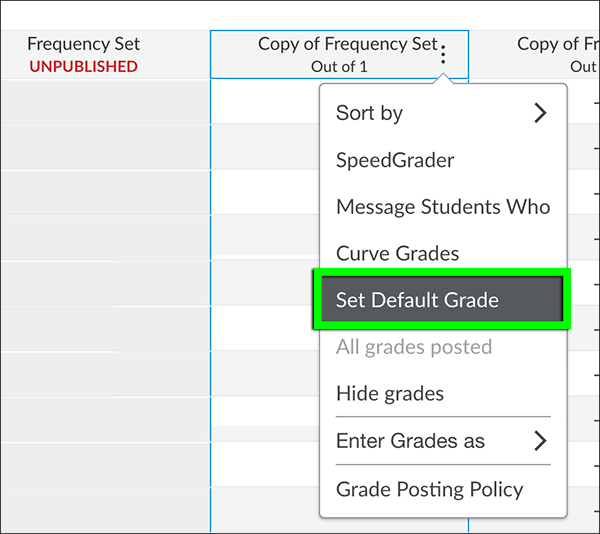 Click the three-dot options icon to the right of the assignment's name to open a drop-down menu, then select 