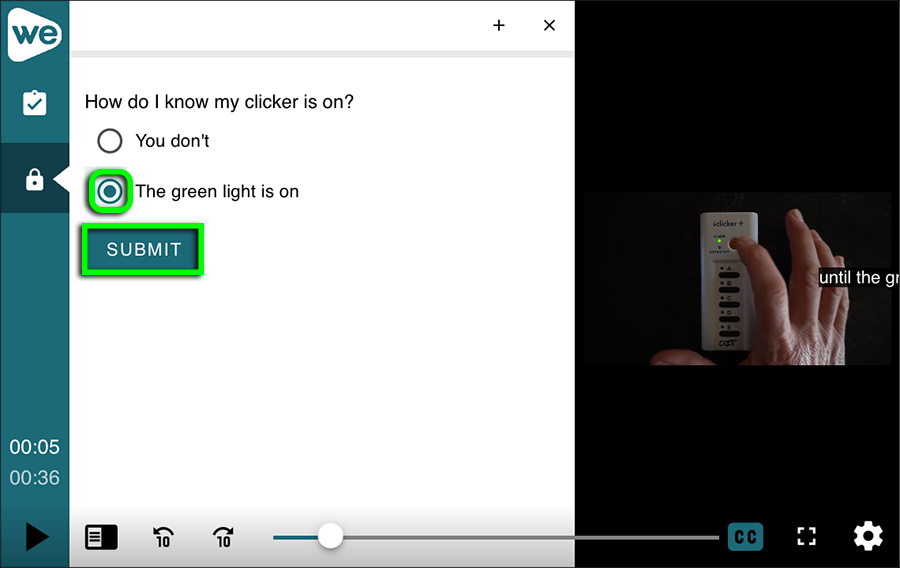 Select the radio button for your chosen answer, then click 