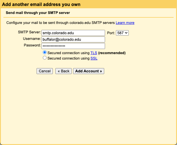 send email through smtp server gmail setup