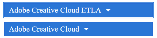 Screenshot of adobe create cloud etla and adobe creative cloud