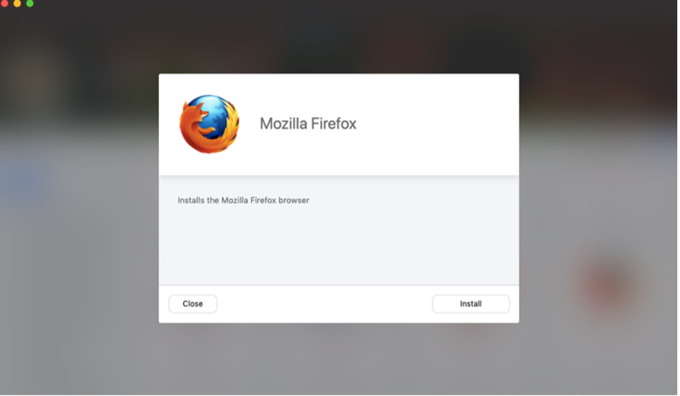 Example installation of Mozilla Firefox from Self Service