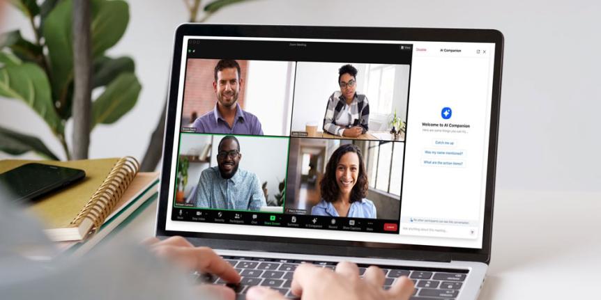 Zoom AI Companion on laptop