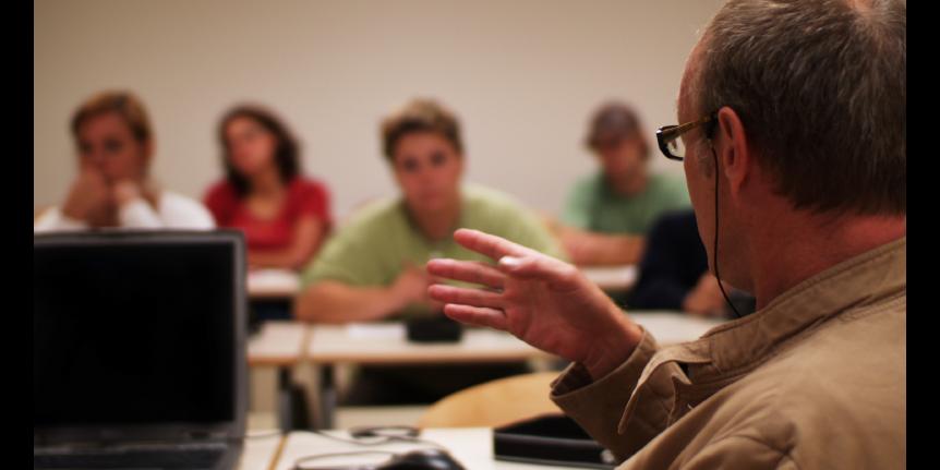 professor speaking in class