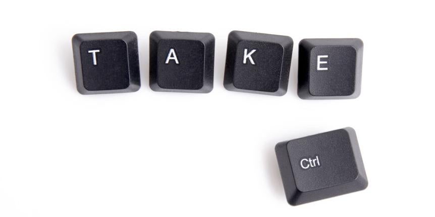 Keyboard keys: "T, A, K, E" and "CTRL"