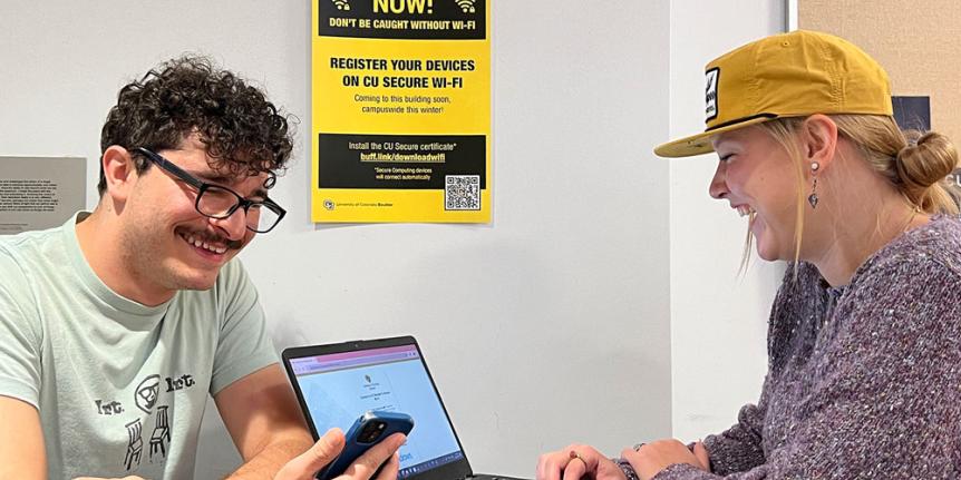 Students connecting to CU Secure Wi-Fi