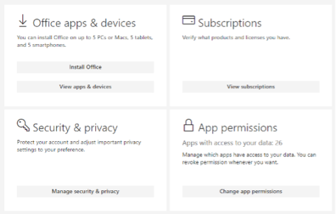 screenshot of Microsoft subscriptions page with View Subscriptions hightlighted