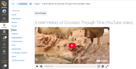 Screenshot of a converted video - added to Canvas Studio and embedded. 