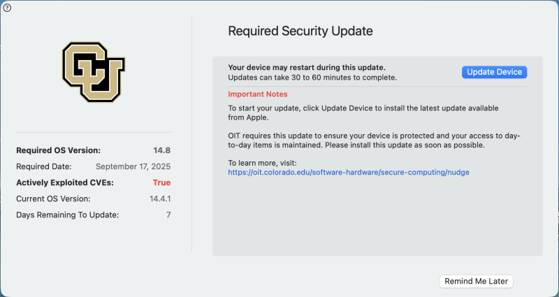 Mac Required Security Update