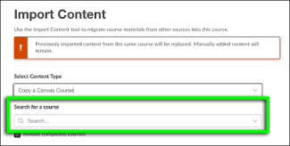 In the Import Content tool, open the 