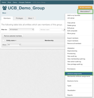 From the More Actions drop down menu, select Attribute Assignments