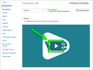 On the Assignments page, click on the interactive video to play it.
