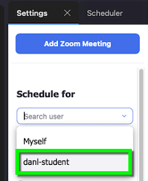 Select the individual you're scheduling a meeting for.