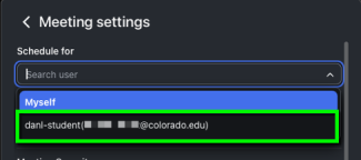 Select the individual you're scheduling a meeting for.