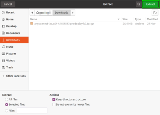 Screenshot of explorer to Extract file