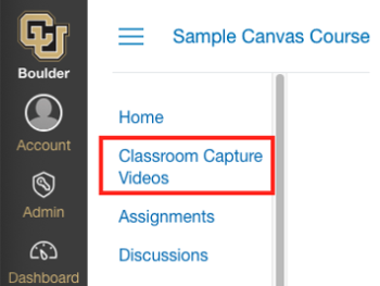 Canvas classroom capture videos link