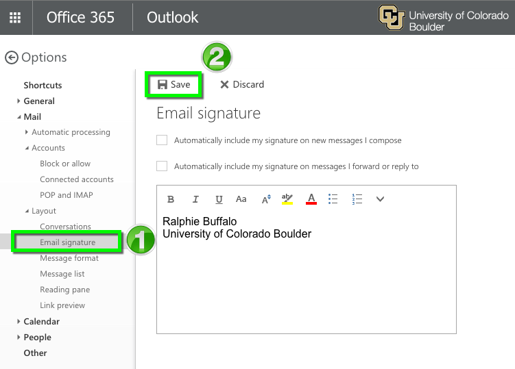 microsoft outlook create email signature