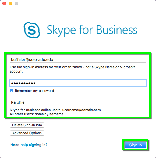 Skype for business mac client