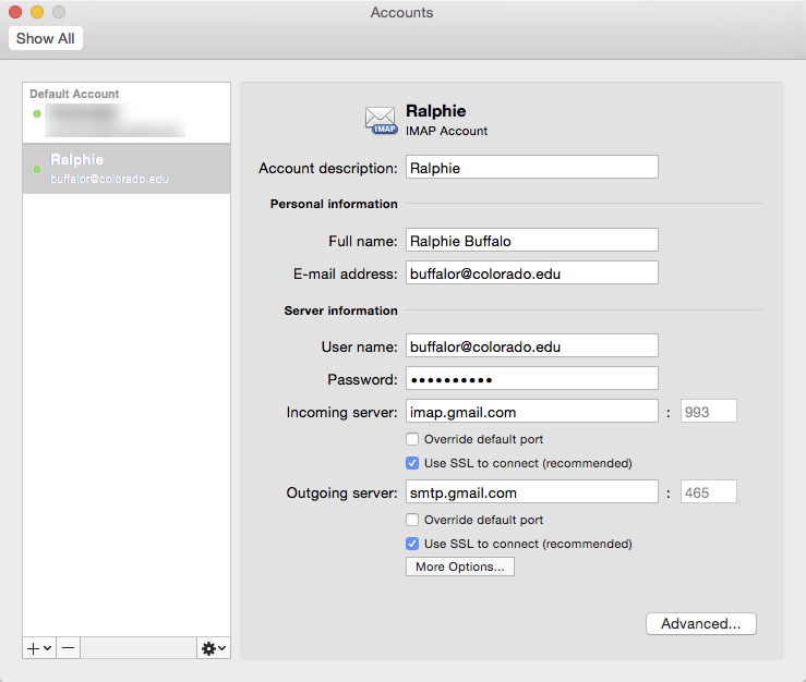 mac mail settings for gmail