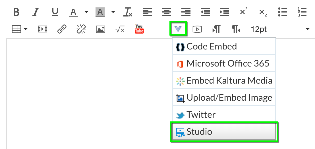 Use Canvas Studio from any Rich Content Editor